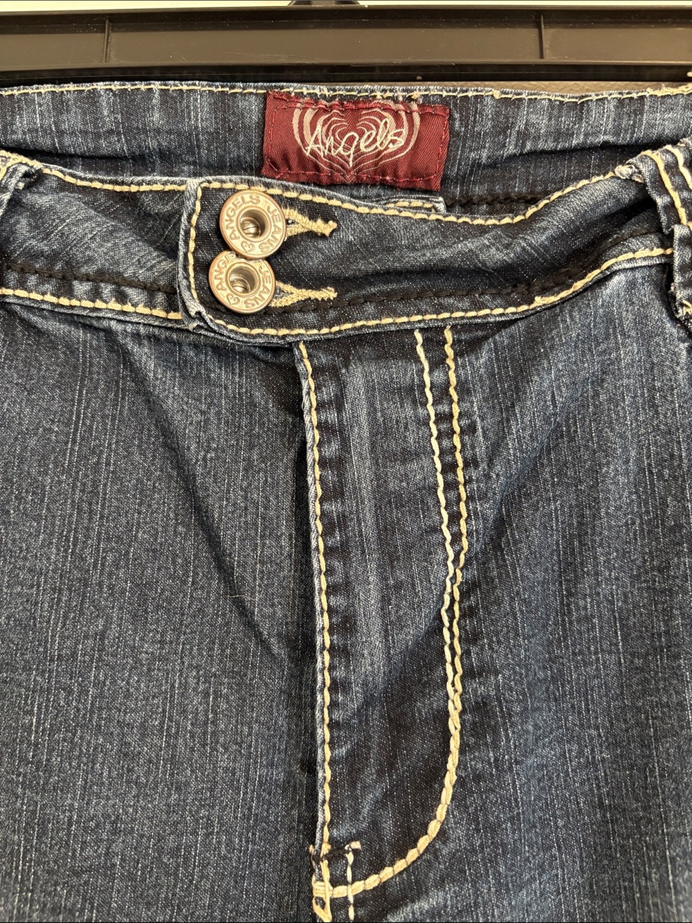 Sz 14 Angels Dark Blue Women's Denim stretch Jeans - Classic Straight Fit - Picture 2 of 5